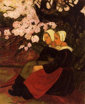 保羅 塞律西埃 Two Breton Women under a Flowering Apple Tree